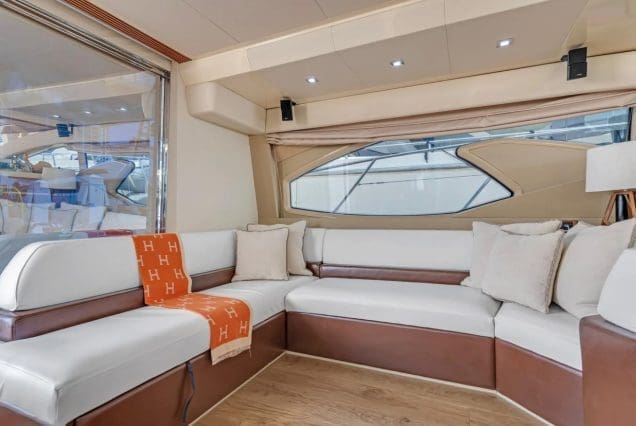 65ft Azimut Ram salon lounge Miami Marina rental