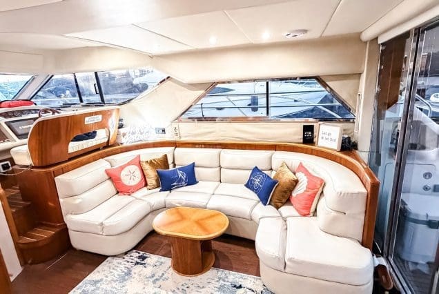 Viking Princess 55ft TA-KEE-LA Miami interior dining area perfect for meals and gatherings