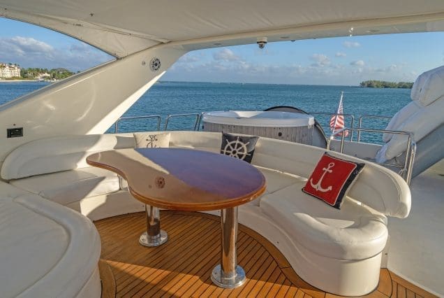 90ft Azimut Dream With Jacuzzi flybridge Miami Marina sunset cruise