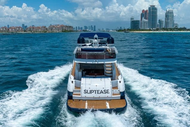 80ft Sunseeker Manhattan SlipTease large swim platform with direct water access