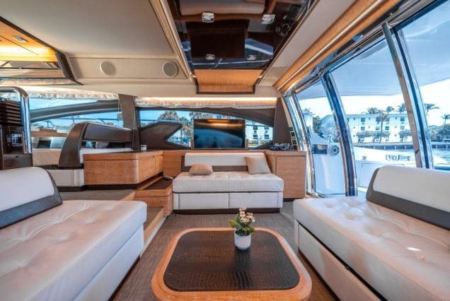 70ft Azimut WARRIOR II stylish indoor salon with comfortable seating