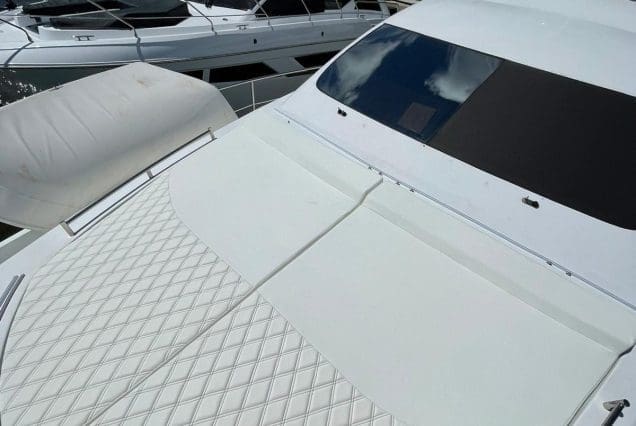 Warrior 65ft Aicon Miami spacious sunbed area perfect for relaxing under the sun
