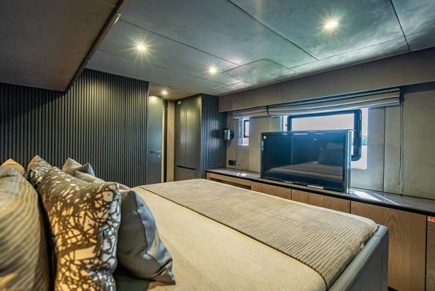 Sunreef 70ft ARCHIPIELAGO Miami master suite with private bathroom and luxury designer finishes