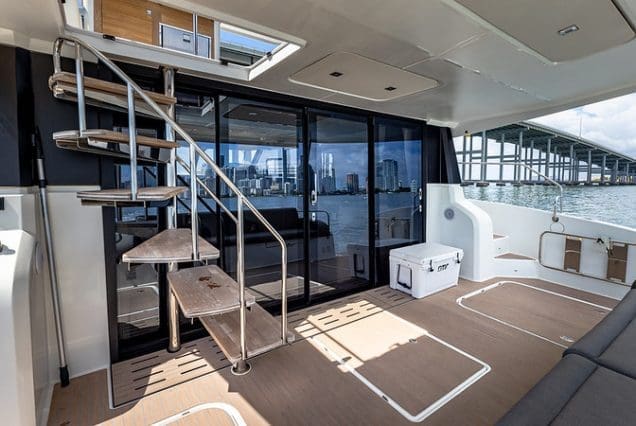 50ft Fountaine Happy Place Miami easy boarding access to spacious deck areas