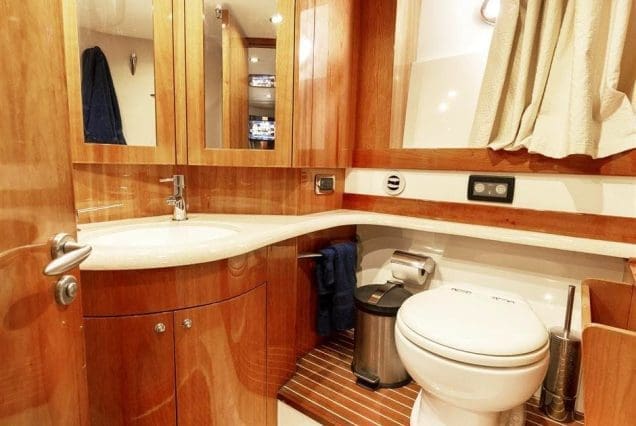 Warrior 65ft Aicon Miami luxury washroom with premium fittings and finishes