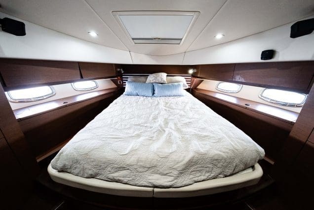 SAIL LA VIE 50ft Sea Ray Miami spacious master bedroom designed for a relaxing stay