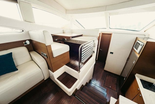 SAIL LA VIE 50ft Sea Ray Miami interior dining area perfect for onboard meals