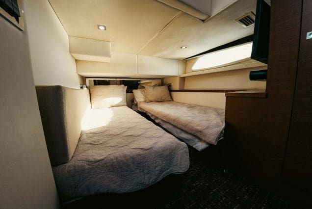 SAIL LA VIE 50ft Sea Ray Miami spacious master bedroom designed for a relaxing stay
