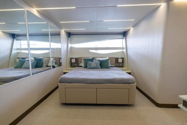 Modern 65ft Numarine Sebastian Miami guest cabin with refined design and comfortable sleeping space