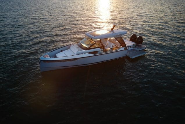 Luxury SAXDOR 320 GTO Model 2024 Miami high-performance luxury boat available for charter experiences