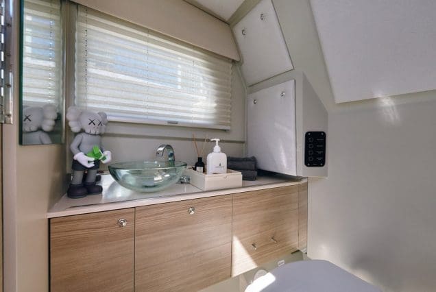 Luxury SAXDOR 320 GTO Model 2024 Miami modern washroom with premium fittings