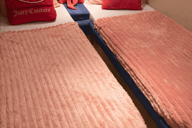 45ft Diamond Pink Miami guest cabin with stylish interiors and comfortable sleeping accommodations