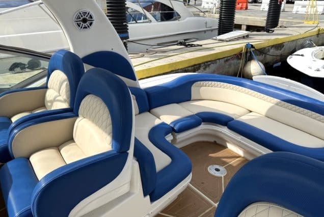 37ft Sea Ray E$Z Miami open deck lounge perfect for relaxing and enjoying the ocean breeze