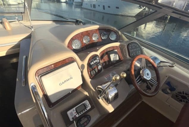 37ft Sea Ray E$Z Miami open deck lounge perfect for relaxing and enjoying the ocean breeze
