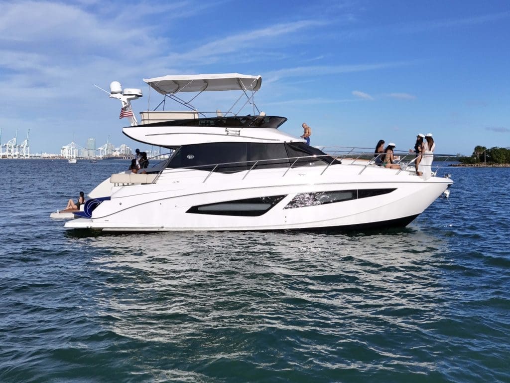 45ft Regal Model 2022 Miami modern luxury yacht available for charter experiences