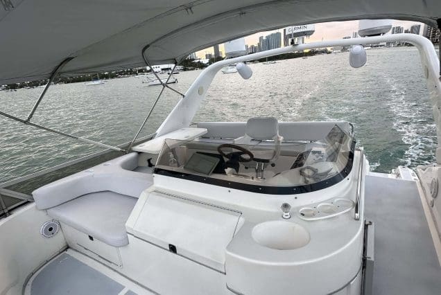 Star 50ft Sea Ray Yacht Miami outdoor entertainment space offering stunning waterfront views