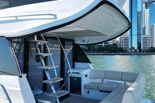 45ft Regal Model 2022 Miami easy boarding access with convenient entry to all deck spaces