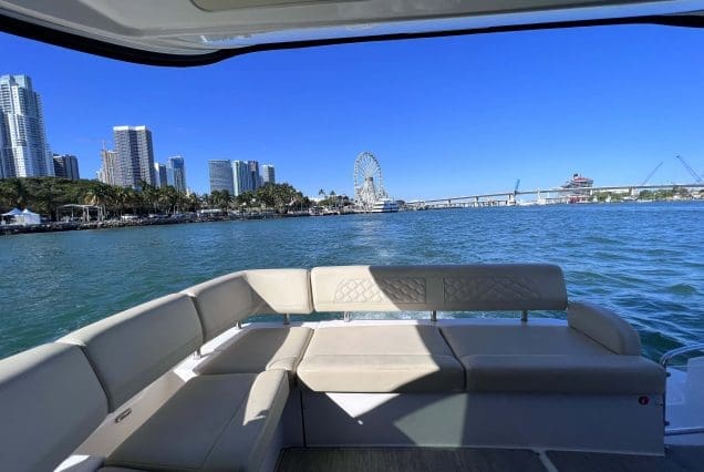45ft Regal Model 2022 Miami easy boarding access with convenient entry to all deck spaces