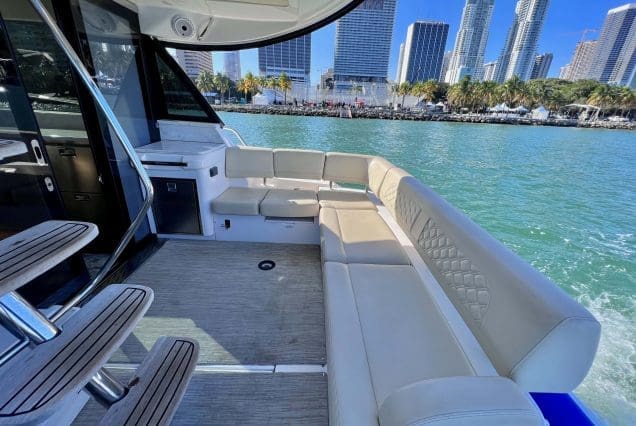 45ft Regal Model 2022 Miami easy boarding access with convenient entry to all deck spaces