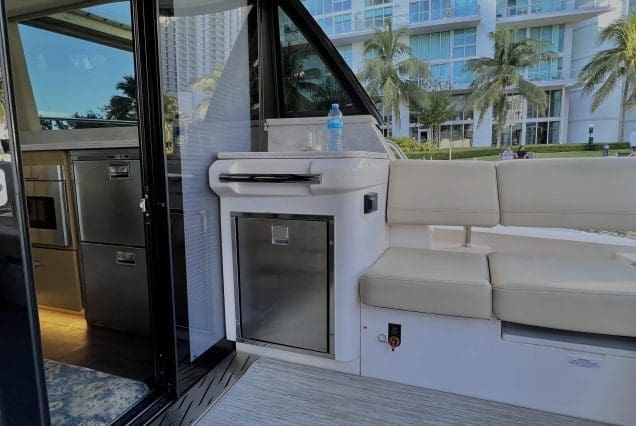 45ft Regal Model 2022 Miami easy boarding access with convenient entry to all deck spaces