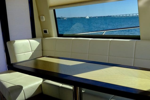 45ft Regal Model 2022 Miami dining area perfect for meals and private gatherings onboard