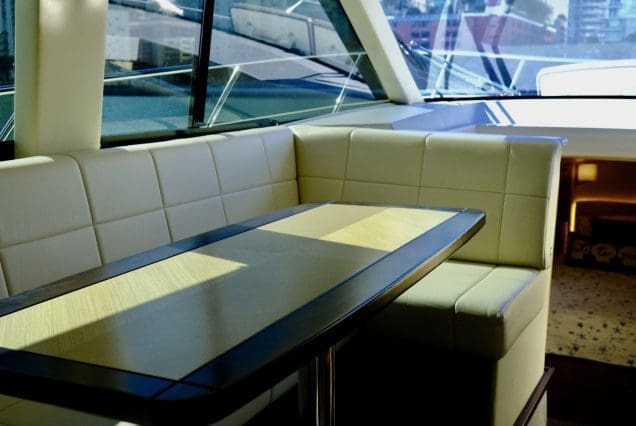 45ft Regal Model 2022 Miami dining area perfect for meals and private gatherings onboard