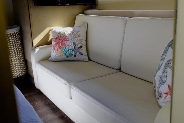 45ft Regal Model 2022 Miami elegant indoor salon with plush seating and modern décor