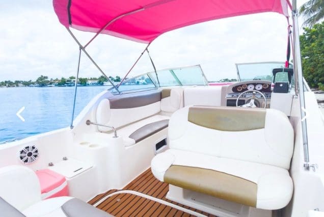 28FT PINK RINKER Miami spacious layout designed for comfort and leisure cruising