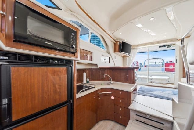45ft Sea Ray SEA SEÑORA Miami fully equipped galley with modern appliances and premium finishes