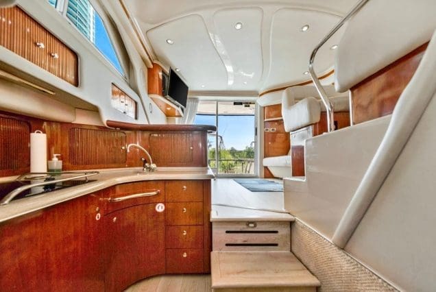 45ft Sea Ray SEA SEÑORA Miami fully equipped galley with modern appliances and premium finishes