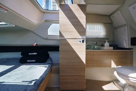 Luxury SAXDOR 320 GTO Model 2024 Miami modern washroom with premium fittings