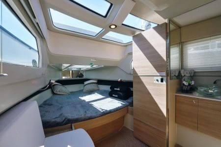 Luxury SAXDOR 320 GTO Model 2024 Miami cabin with modern interiors and comfortable overnight accommodations