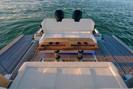 Luxury SAXDOR 320 GTO Model 2024 Miami easy boarding access with a sleek contemporary design