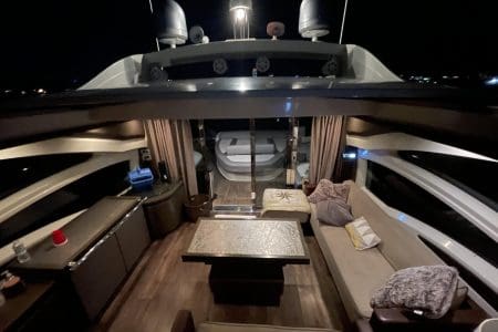 Azimut 62ft LIFE IS GREAT Miami elegant indoor salon with comfortable seating